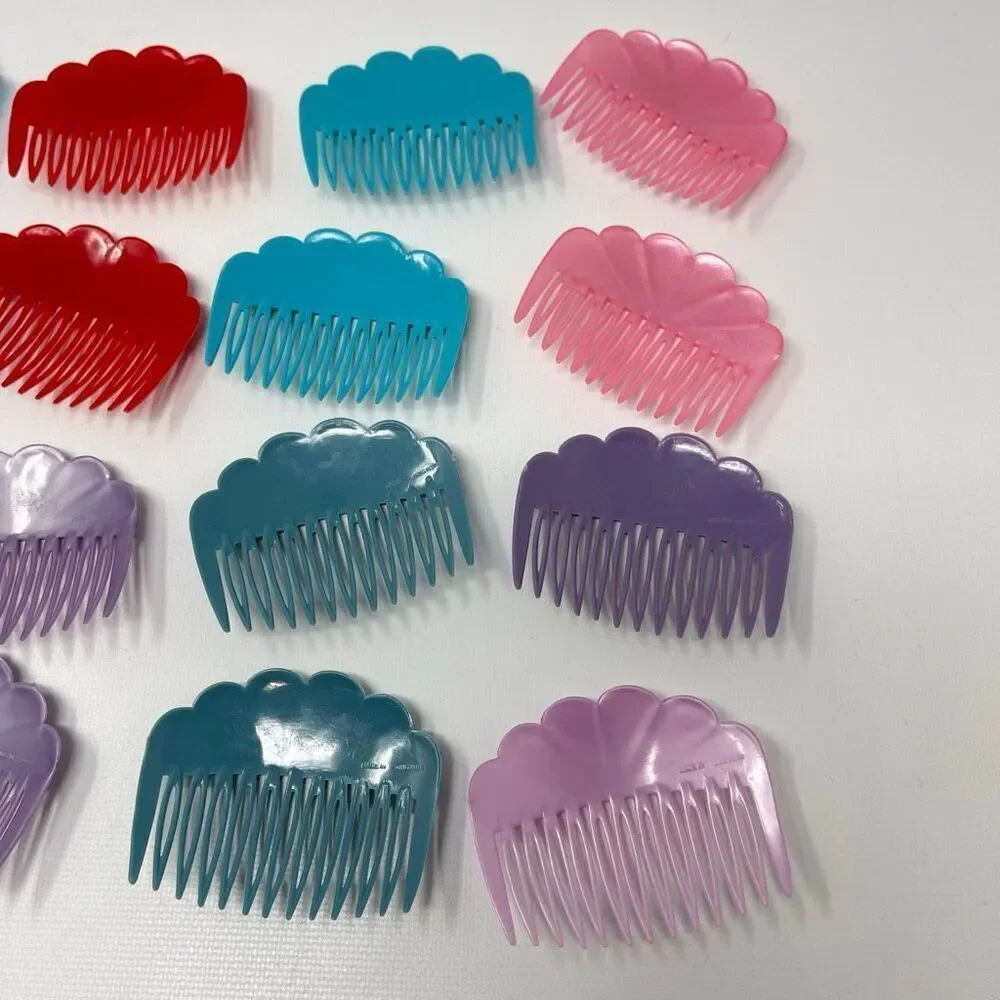 Set of 16 Vintage Small Tuck Hair Side Combs Hair Accessories Made in Hong Kong